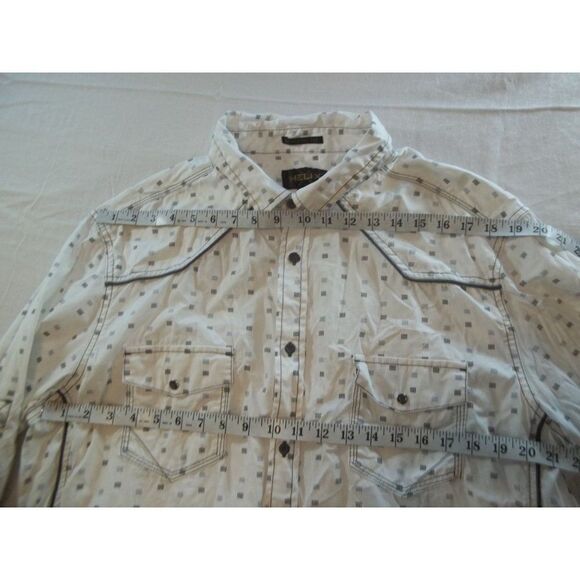 Helix Button Up Shirt Men Sz XXL‎ Athletic Fit White And Black Long Sleeve - Picture 4 of 6